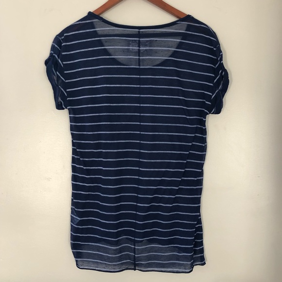 rag & bone v-neck raw hem pocket tee - Picture 3 of 4